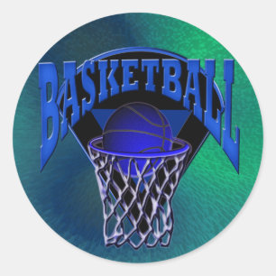Adesivo Redondo No Hoop Basball e fundos