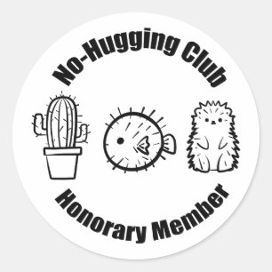 Adesivo Redondo No Hugging Club