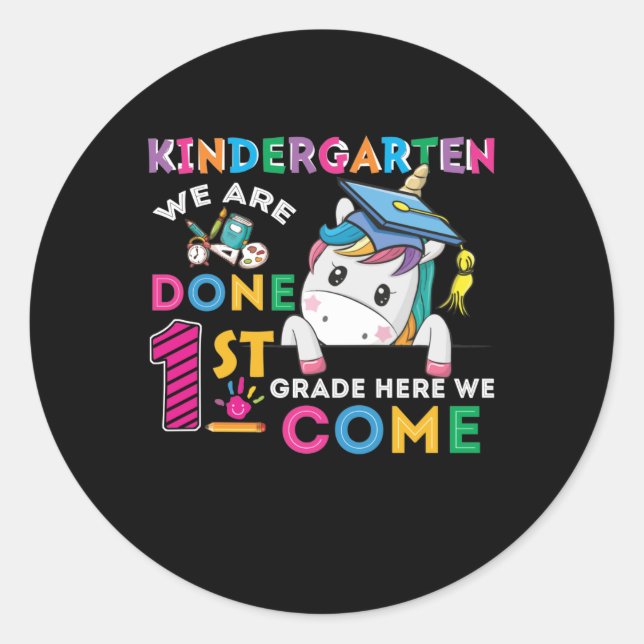 Adesivo Redondo No Jardim De Infância Fizemos 1Rua Aqui Vimos (Frente)