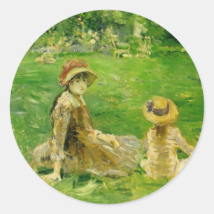 Adesivo Redondo No Jardim De Maurecourt Berthe Morisot