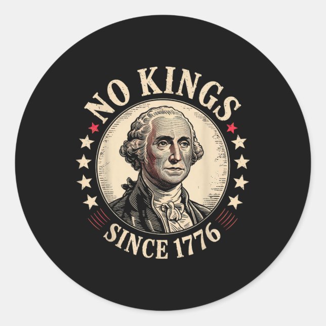 Adesivo Redondo No Kings In America 1776  (Frente)