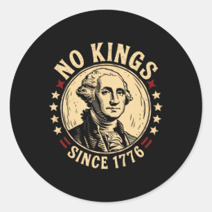Adesivo Redondo No Kings In America 1776 Save Democracy Estados Un