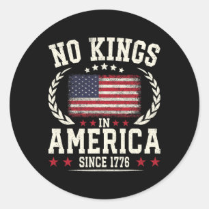 Adesivo Redondo No Kings In America 1776 Save Democracy Estados Un
