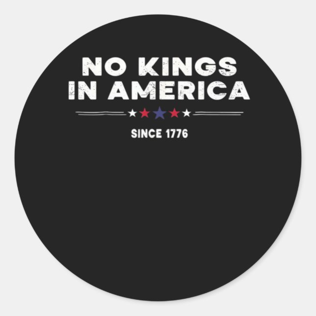 Adesivo Redondo No Kings In America Doge Classic Trendy Graphic (Frente)