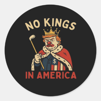 Adesivo Redondo No Kings In America No Kings Day Vintage Classic S