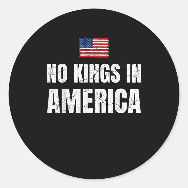 Adesivo Redondo No Kings In America United States Independence Fre (Frente)