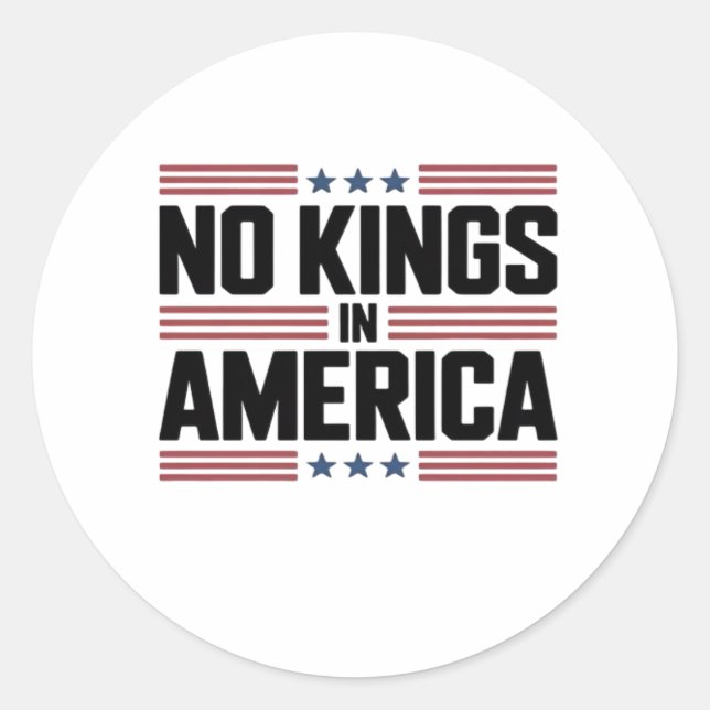 Adesivo Redondo No Kings In America USA Creative Style (Frente)