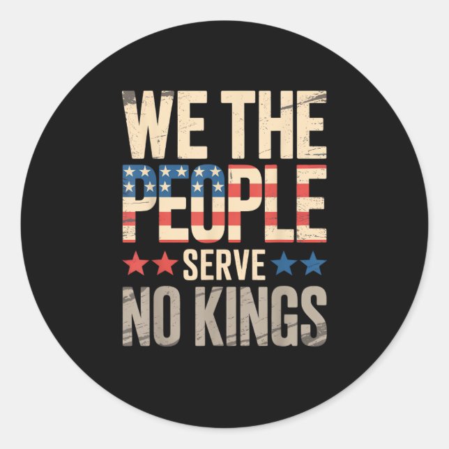 Adesivo Redondo No Kings In America We The People (Frente)