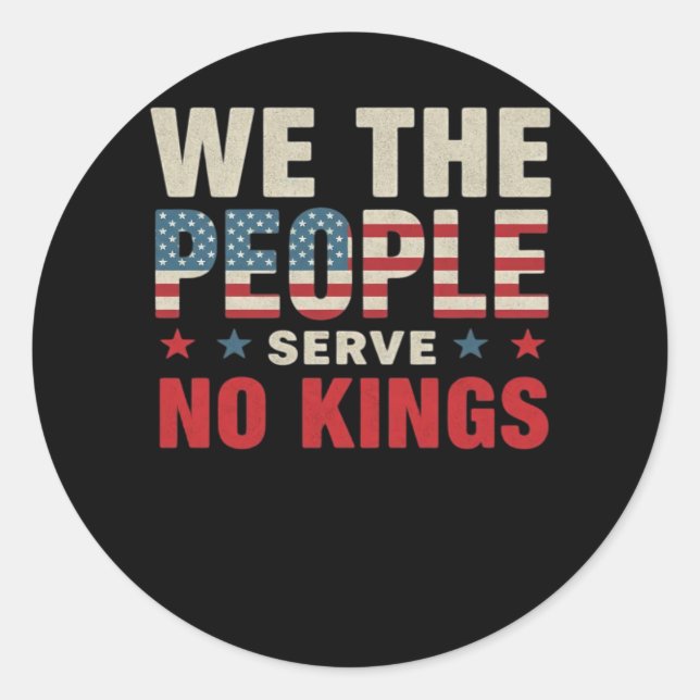 Adesivo Redondo No Kings In America We The People Classic (Frente)