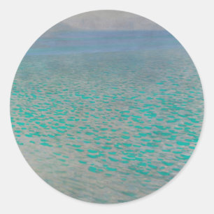 Adesivo Redondo No Lago Attersee de Gustav Klimt, Arte Fina Vintag