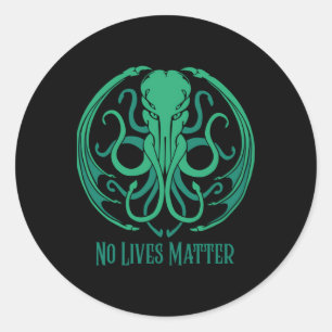 Adesivo Redondo No Lives Cthulhu Sticker