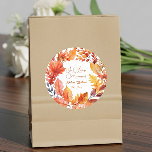 Adesivo Redondo No Loving Memory Funeral Fall Floral