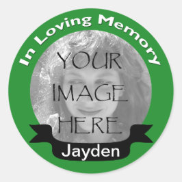 Adesivo Redondo No Loving Memory Photo Green Stickers