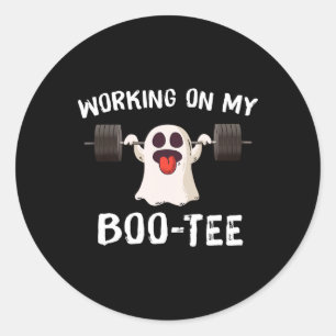 Adesivo Redondo No Meu Boo Morto De Halloween Levanta O Peso Do Fa