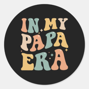 Adesivo Redondo No Meu Papa Era, Groovy Retrorna Pai Engraçado Fat