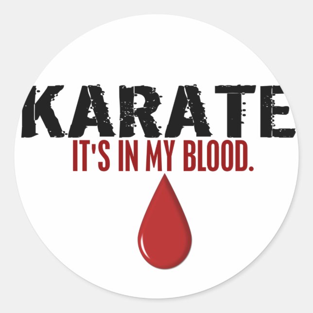 Adesivo Redondo No Meu Sangue KARATE (Frente)