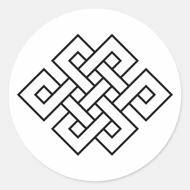 Adesivo Redondo Nó Místico - B&W 1 (Frente)