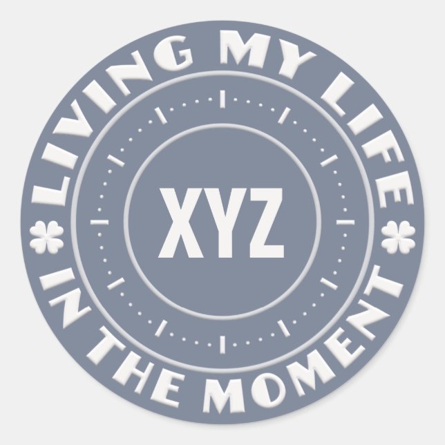 Adesivo Redondo NO MOMENTO, autocolantes personalizados (Frente)