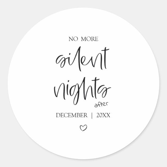 Adesivo Redondo No More Silent Nights | Baby Announcement Sticker (Frente)
