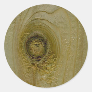 Adesivo Redondo Nó na madeira