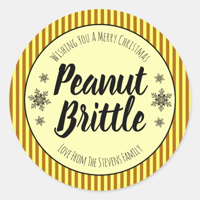 Adesivo Redondo No Natal, Peanut Brittle (Frente)