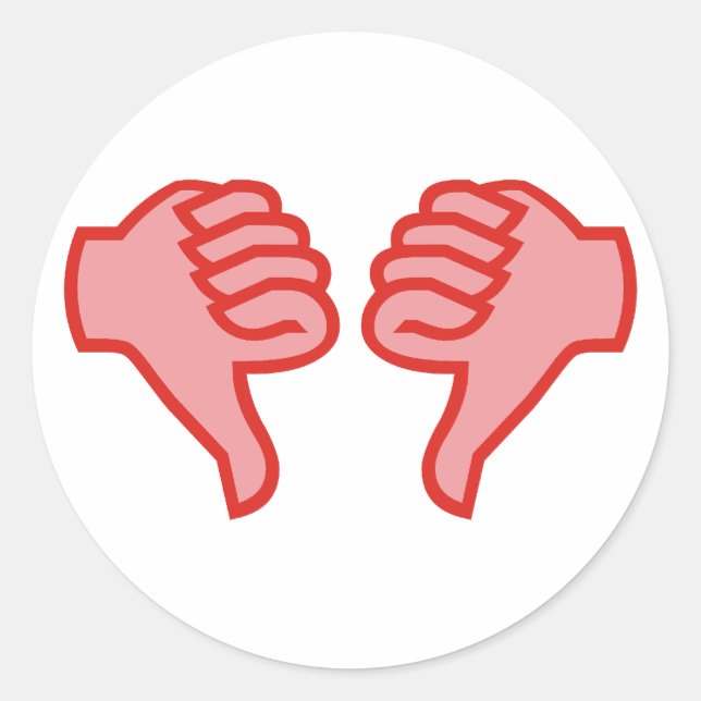 Adesivo Redondo no not dedo polegar OK thumbs down (Frente)