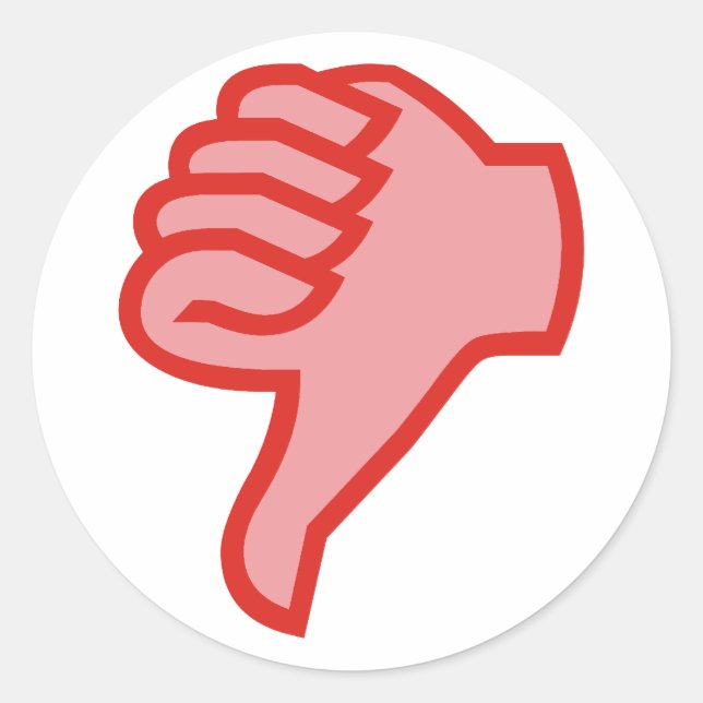 Adesivo Redondo no not dedo polegar OK thumbs down (Frente)