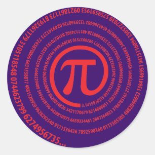 Adesivo Redondo No sinal do Pi, versão espiral