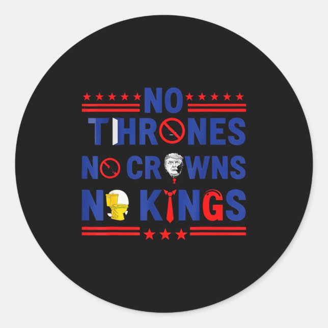 Adesivo Redondo No Thrones No Crowns No Kings  (Frente)