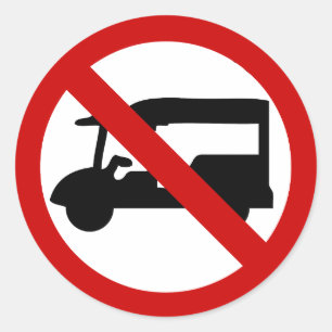 Adesivo Redondo NO Tuk-Tuk TAXI ⚠ Sinal de Estrada Tailandês ⚠