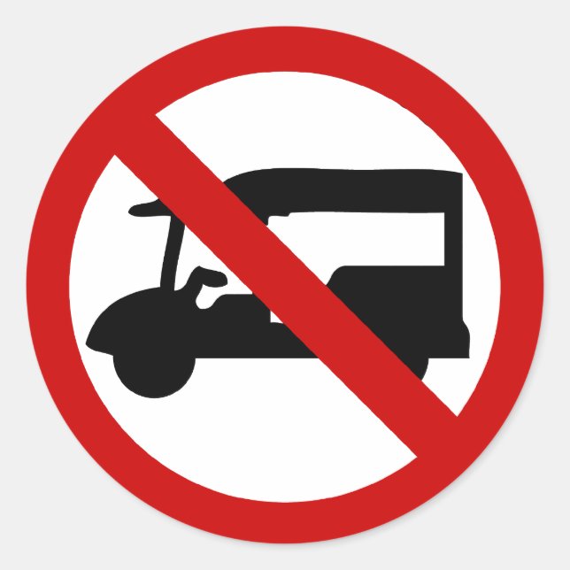 Adesivo Redondo NO Tuk-Tuk TAXI ⚠ Sinal de Estrada Tailandês ⚠ (Frente)