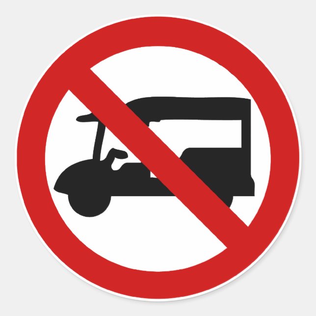 Adesivo Redondo NO Tuk-Tuk TAXI ⚠ Sinal de Estrada Tailandês ⚠ (Frente)