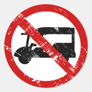 Adesivo Redondo NO Tuk-Tuk TAXI Vintage ⚠ Sinal de Estrada Taila