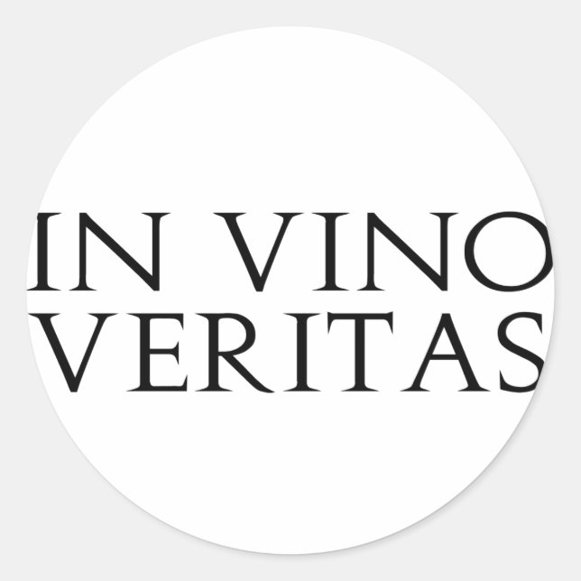 Adesivo Redondo No Vino Veritas Stickers (Frente)