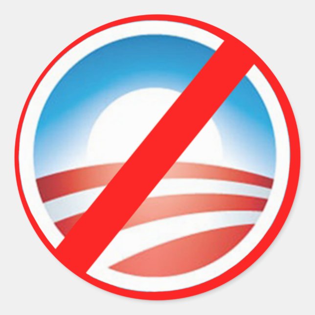 Adesivo Redondo NoBAMA Anti Obama T-shirts, Mugs, Hoodies (Frente)