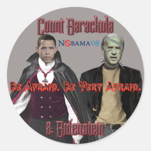 Adesivo Redondo Nobama Halloween - Barackula e Bidenstein Stickers