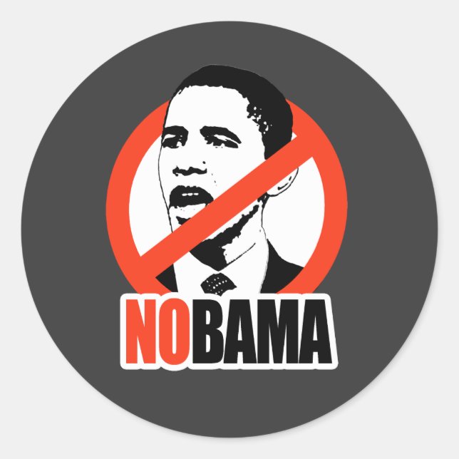 ADESIVO REDONDO NOBAMA/T-SHIRT ANTI-OBAMA (Frente)