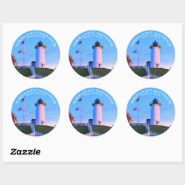 Adesivo Redondo Nobska Point Lighthouse Massachusetts Sticker