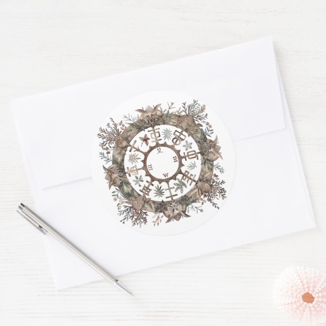 Adesivo Redondo Nodic Wreath (Envelope)