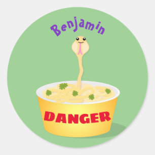 Adesivo Redondo Nódulos bonitos cobra ilustram humor com ilustraçã