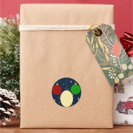 Adesivo Redondo Noël Bleu Marine Boule Festive
