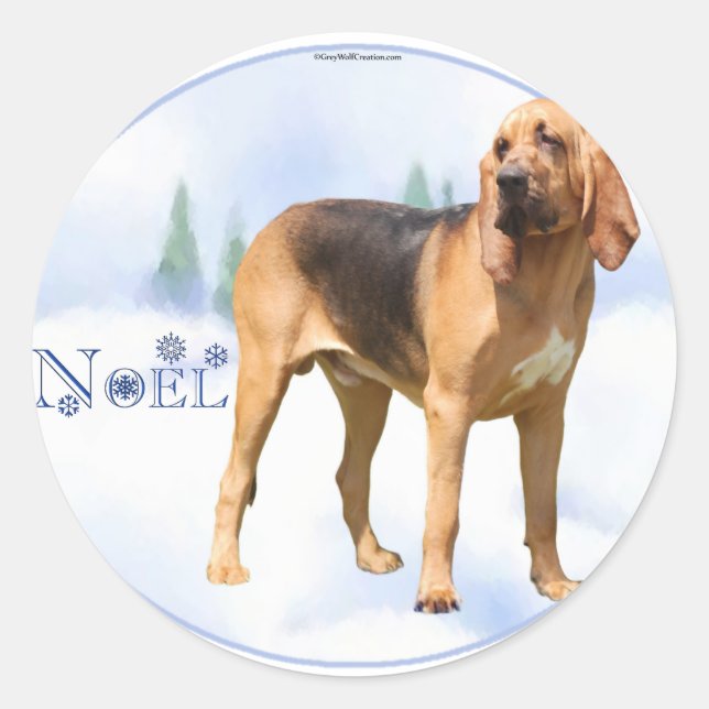 Adesivo Redondo Noel Bloodhound (Frente)