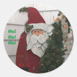 Adesivo Redondo Noel Claus da Árvore de Natal