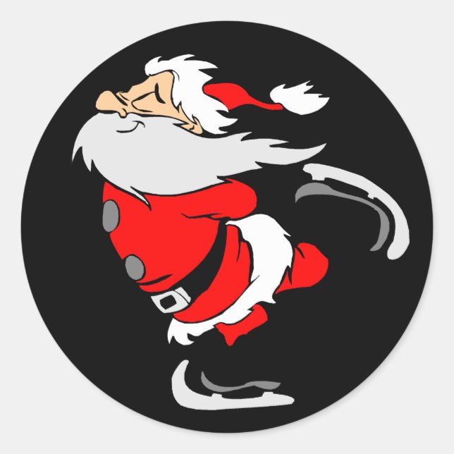 Adesivo Redondo Noel Claus Skating (Frente)