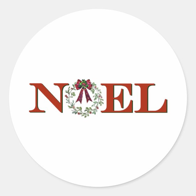 Adesivo Redondo Noel com coroa (Frente)