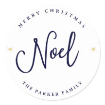 Noel | Estrelas Douradas no Azul de Natal e Branco