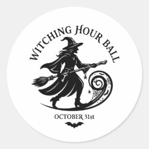 Adesivo Redondo Noite das Bruxas Vintage Ball Halloween