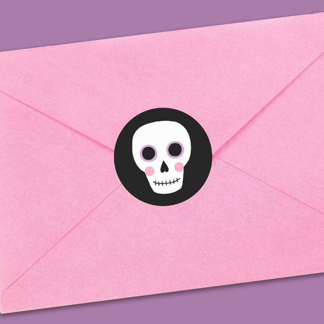 Adesivo Redondo Noite de Dia das Bruxas de Halloween do Pastel (Criador carregado)