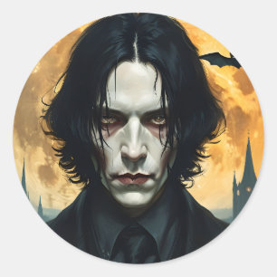 Adesivo Redondo Noite de Halloween - Ascensão de vampiro