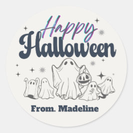 Adesivo Redondo Noite de horrores, bonitinhos convites para festas